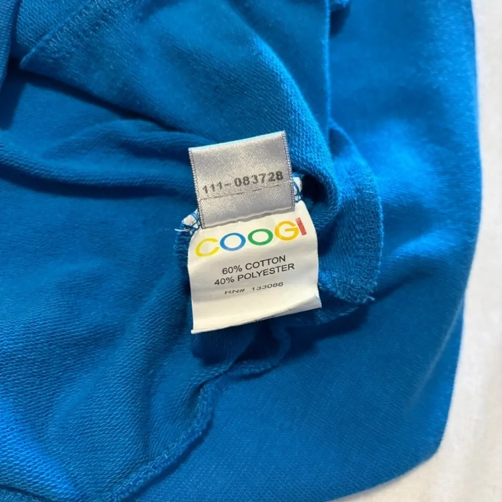 VTG COOGI Women's 1X Crop Zip Up Hoodie Rhinestone Logo Blue Pockets - Picture 5 of 6